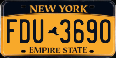 NY license plate FDU3690