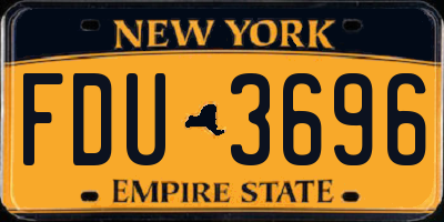 NY license plate FDU3696