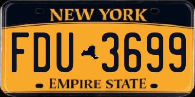NY license plate FDU3699
