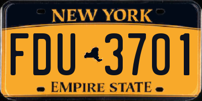 NY license plate FDU3701