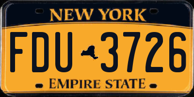 NY license plate FDU3726