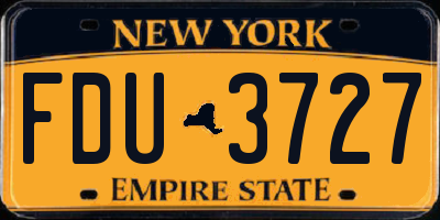 NY license plate FDU3727