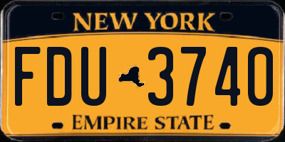NY license plate FDU3740