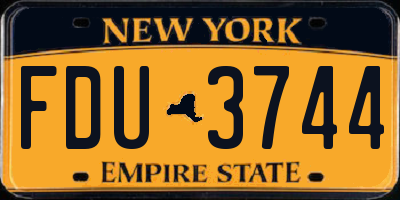 NY license plate FDU3744
