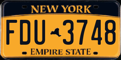 NY license plate FDU3748
