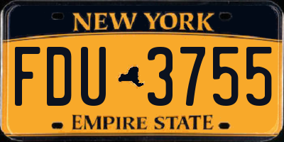 NY license plate FDU3755