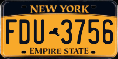 NY license plate FDU3756