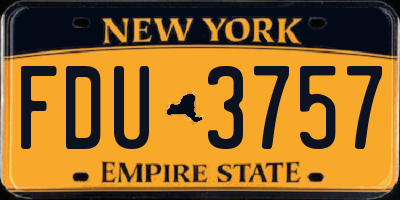NY license plate FDU3757