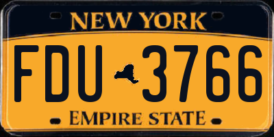 NY license plate FDU3766