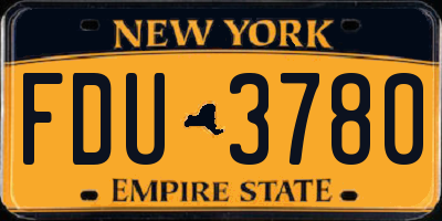 NY license plate FDU3780