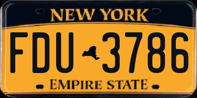 NY license plate FDU3786