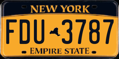 NY license plate FDU3787