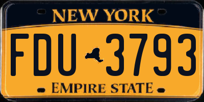 NY license plate FDU3793