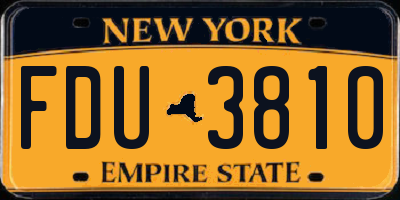 NY license plate FDU3810