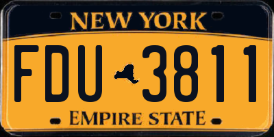 NY license plate FDU3811