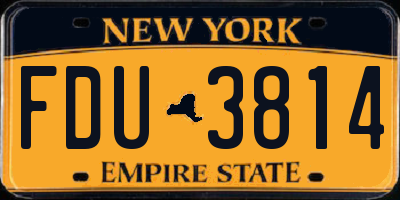 NY license plate FDU3814