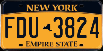 NY license plate FDU3824
