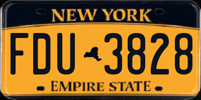 NY license plate FDU3828