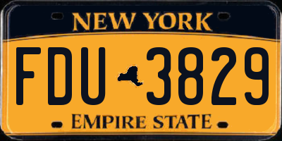 NY license plate FDU3829