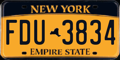 NY license plate FDU3834