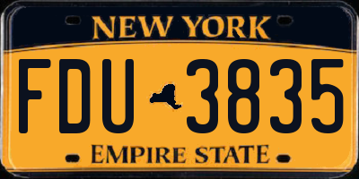 NY license plate FDU3835