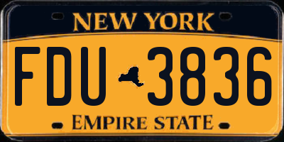 NY license plate FDU3836