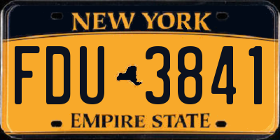 NY license plate FDU3841