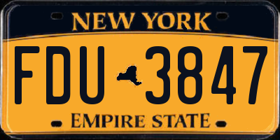 NY license plate FDU3847