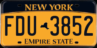 NY license plate FDU3852