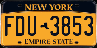 NY license plate FDU3853