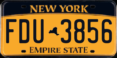 NY license plate FDU3856