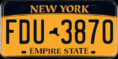NY license plate FDU3870