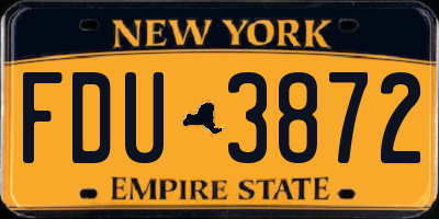 NY license plate FDU3872