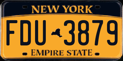 NY license plate FDU3879