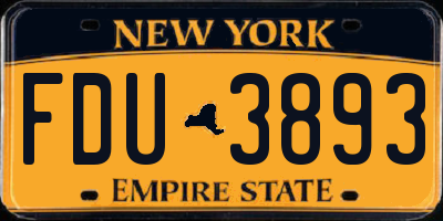 NY license plate FDU3893