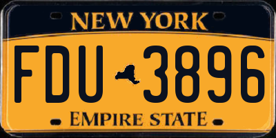 NY license plate FDU3896