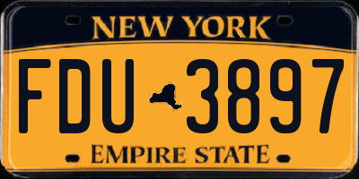 NY license plate FDU3897
