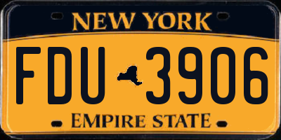 NY license plate FDU3906
