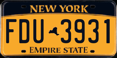 NY license plate FDU3931