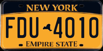 NY license plate FDU4010
