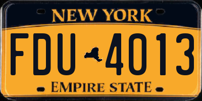 NY license plate FDU4013