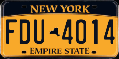 NY license plate FDU4014