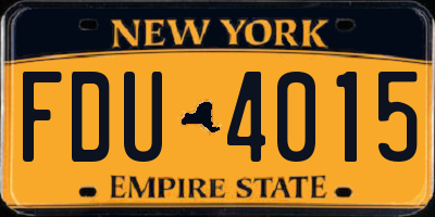 NY license plate FDU4015