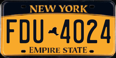 NY license plate FDU4024