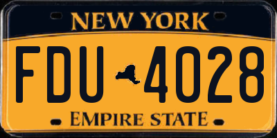 NY license plate FDU4028