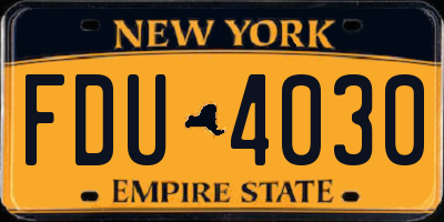 NY license plate FDU4030