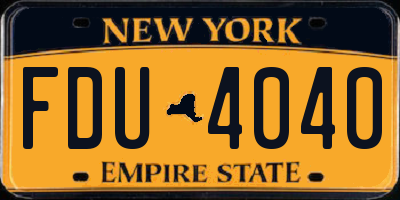 NY license plate FDU4040