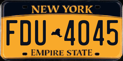 NY license plate FDU4045