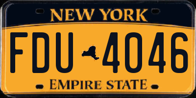 NY license plate FDU4046