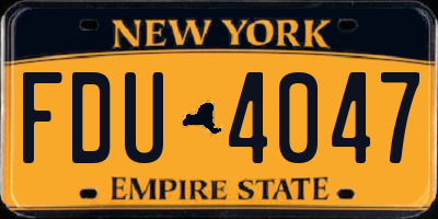 NY license plate FDU4047